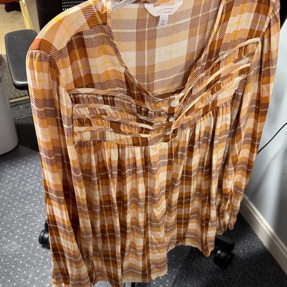 LC Lauren Conrad Tops - Lauren Conrad plaid top xl // 103006